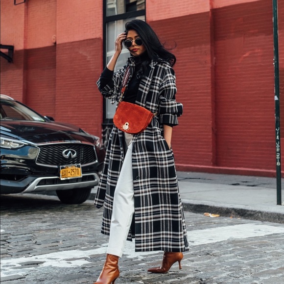 & Other Stories Jackets & Blazers - Belted plaid trench coat